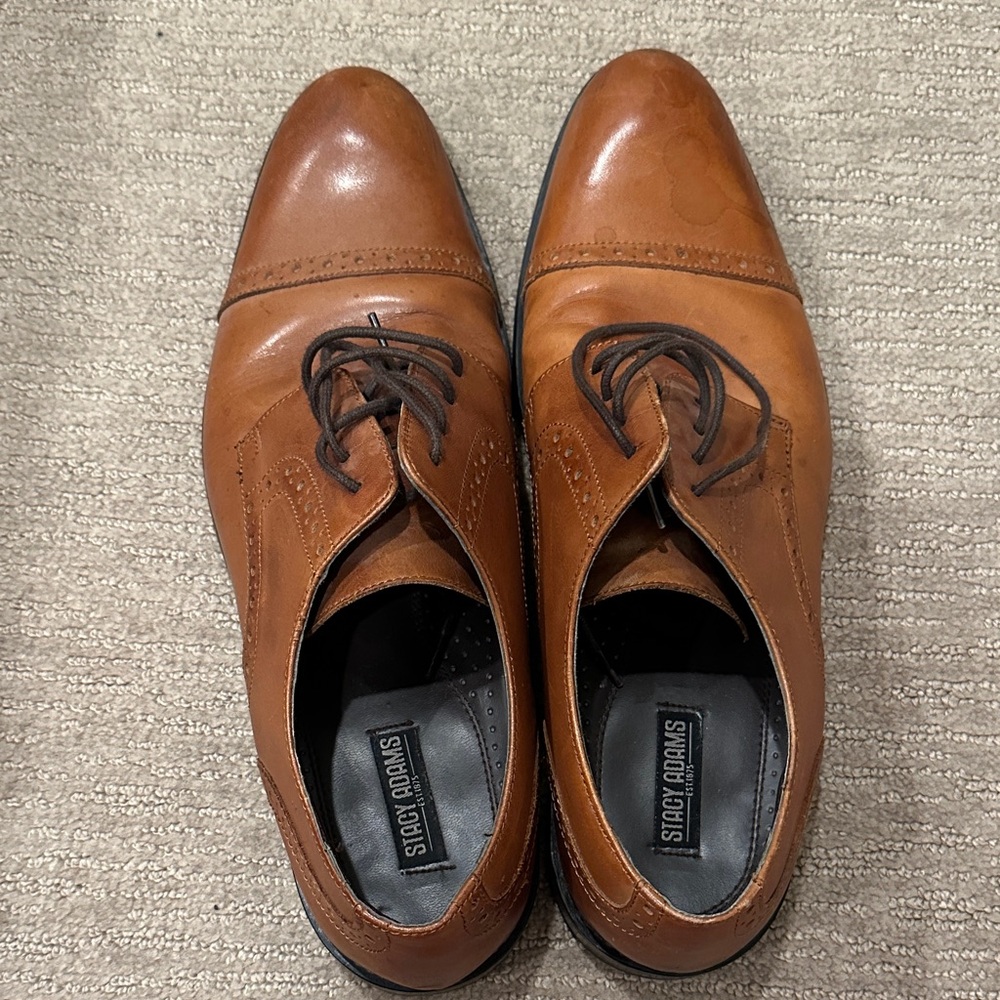 Stacy Adams Men's Tan Leather Derby Shoes